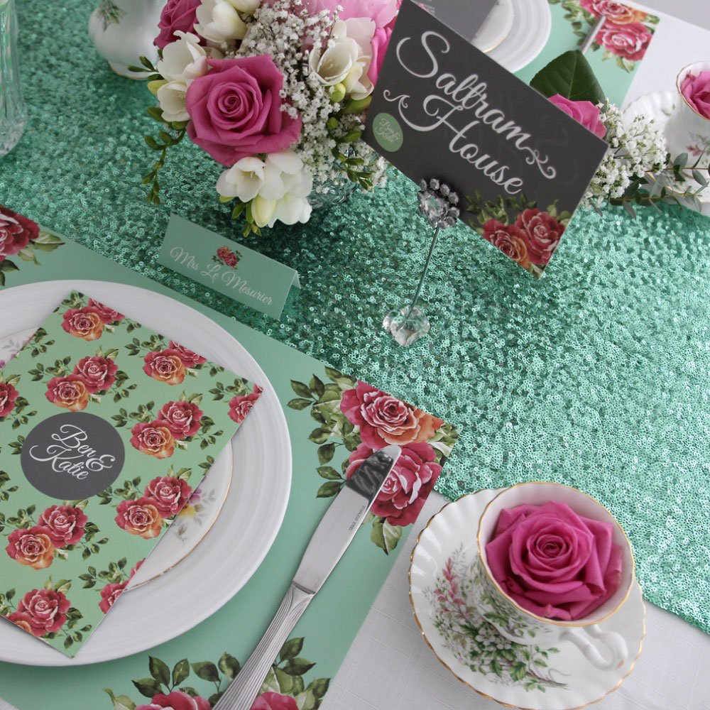 What is your colour palette for your wedding? We love this mint green and cerise pink colour palette.