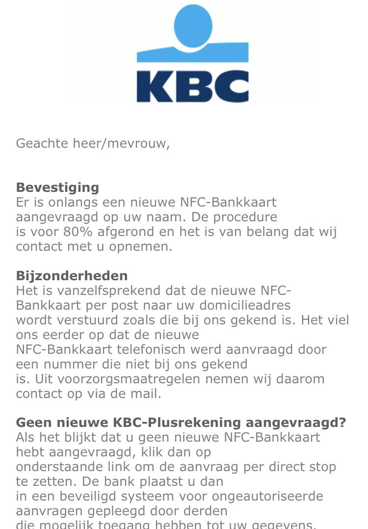 iH3rmans's tweet photo. @KBC_BE ik denk niet dat dit mailtje betrouwbaar is. Of wel? https://t.co/fGoRsnOZGQ