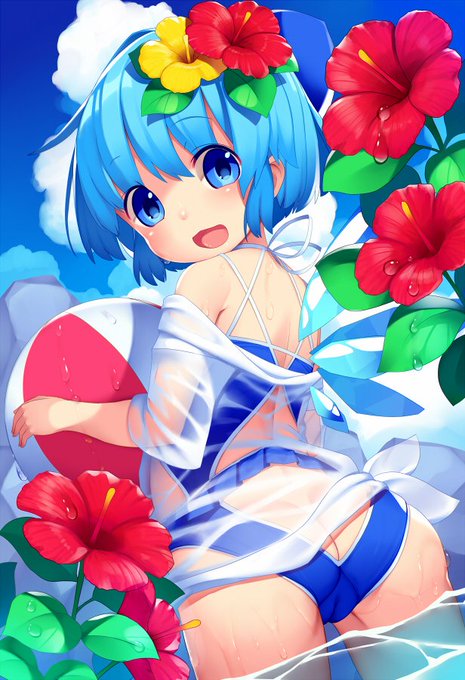 水着チルノ。久々にエロじゃない一枚。ホントダヨ 