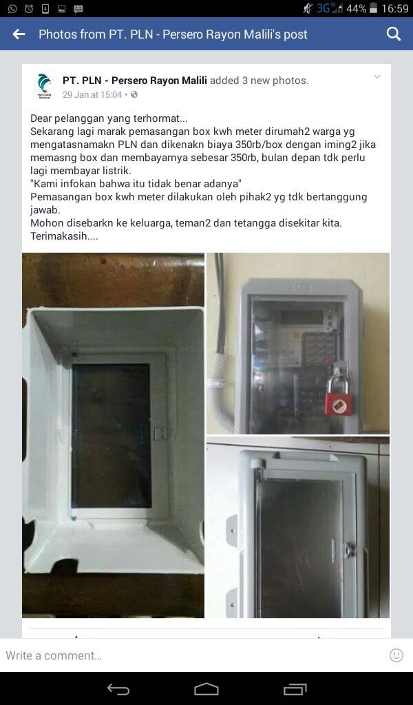 rapitangsel's tweet photo. waspada penipuan mengatasnamakan @pln_123
#meteran #listrik #reskrim #attention
#humastangsel https://t.co/scFoIAt5WA