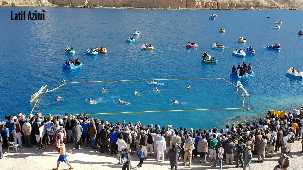 SediqSediqqi's tweet photo. Water polo game at the lake of Bamyan, central Afghanistan https://t.co/VZMaxdrr6r