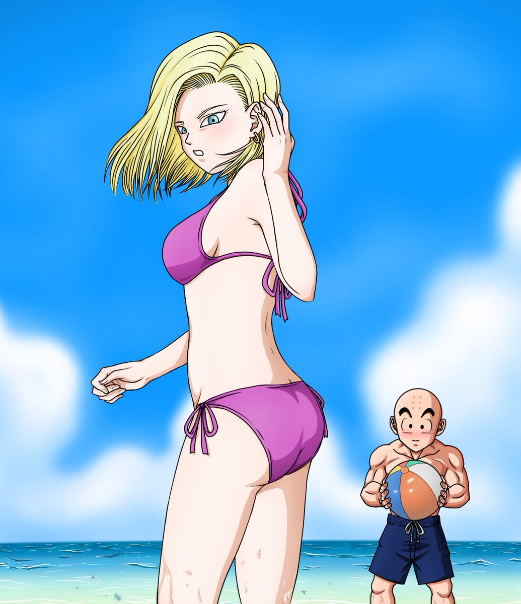 ひろ Twitter वर クリリン描き足しました となるとおそらく亀仙人視点w ドラゴンボール 18号 クリリン