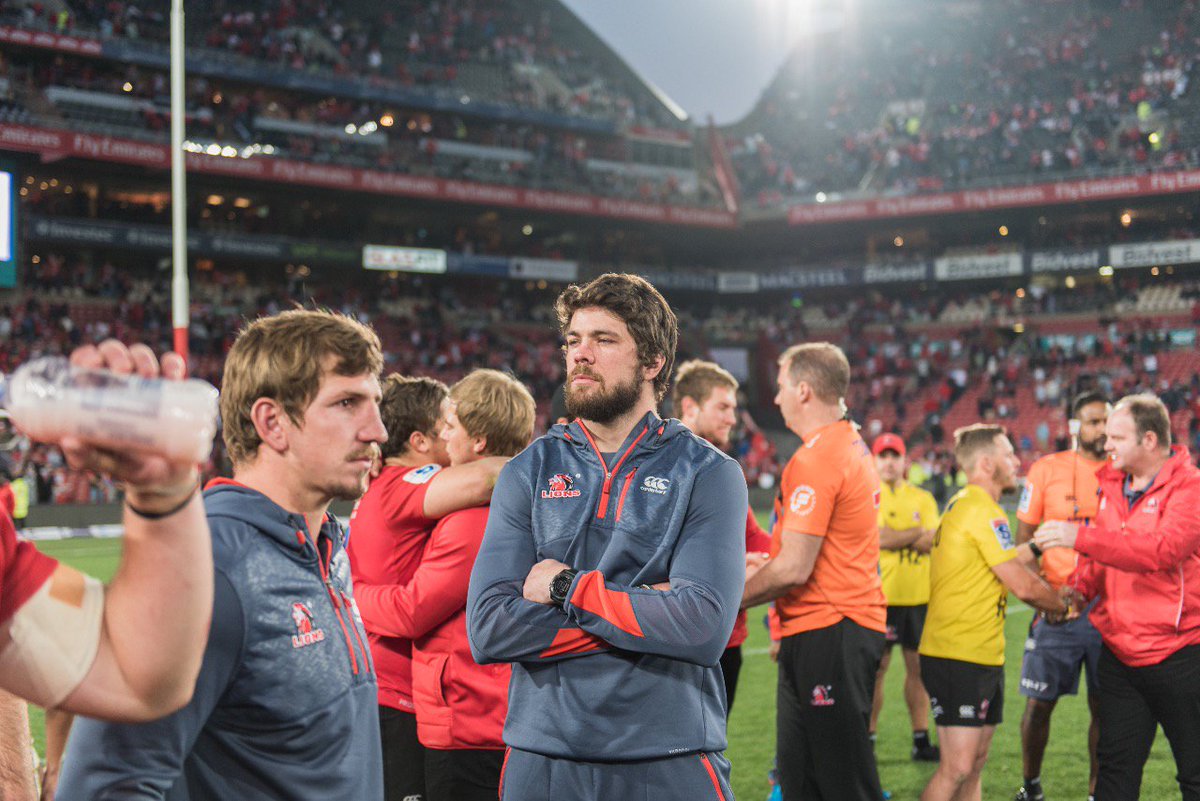VodacomRugga's tweet photo. The disappointment is plain to see on the Emirates @LionsRugbyCo's faces but every one of them was a winner this season #lions4life https://t.co/9xVfcbgg0g