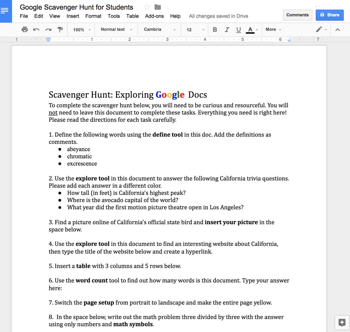 edutopia's tweet photo. MT @Catlin_Tucker: Google Docs scavenger hunts encourage students to explore. How do you use scavenger hunts? https://t.co/N2FMIZJmvR https://t.co/LTEjDgV9NY