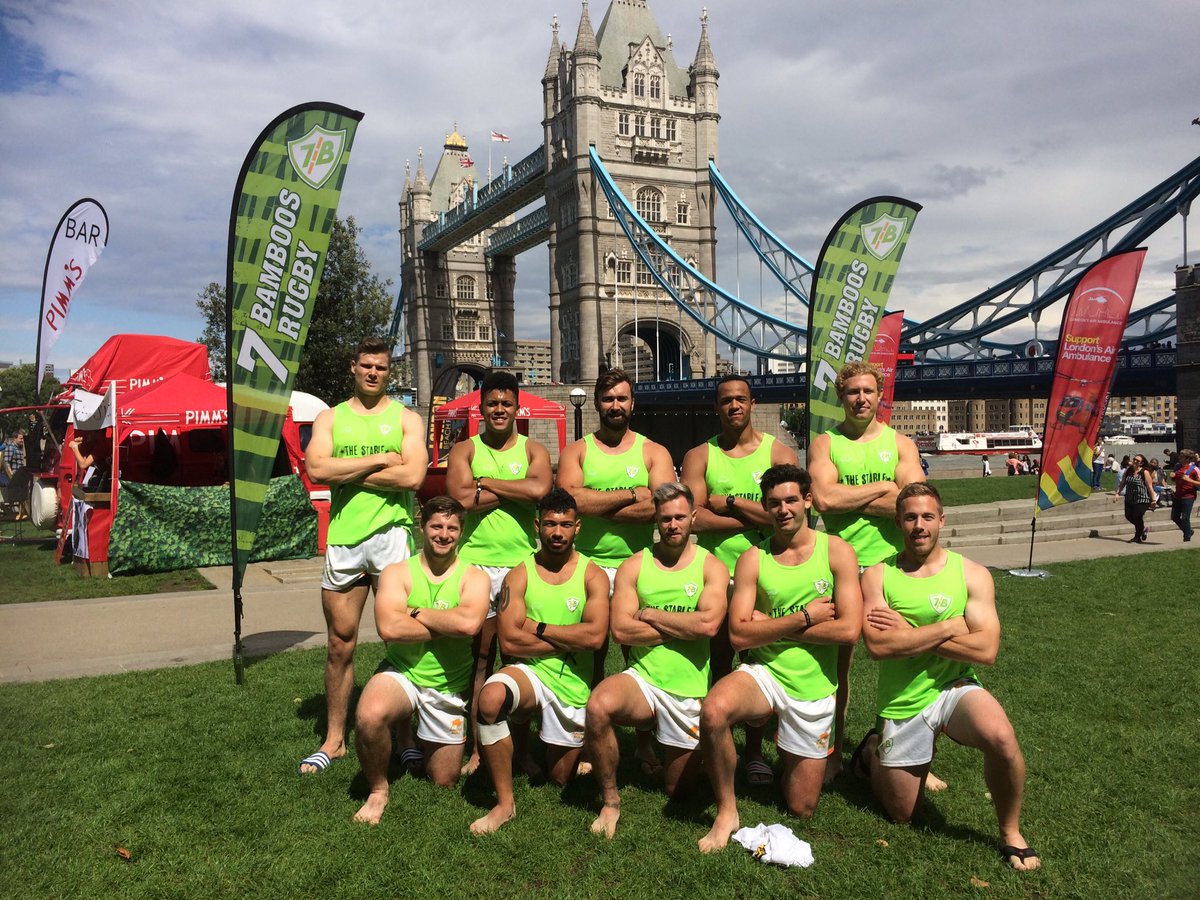 7BamboosRugby's tweet photo. Brilliant to have the Bamboos 🎋 for the first time at the amazing @ldnbeachrugby. Many thanks to our lovely sponsor @_TheStable. https://t.co/plbupITd91