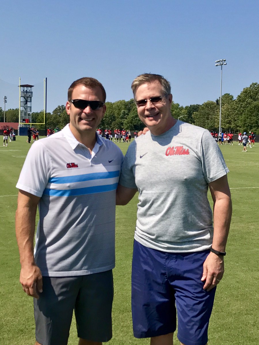 Great to talk with our <a href="/OleMissFB/">Ole Miss Football</a> team &amp; <a href="/CoachMattLuke/">Matt Luke</a> — they're tough, dedicated, focused! Thx <a href="/RossBjorkAD/">Ross Bjork</a> for your leadership! Go Rebs!
