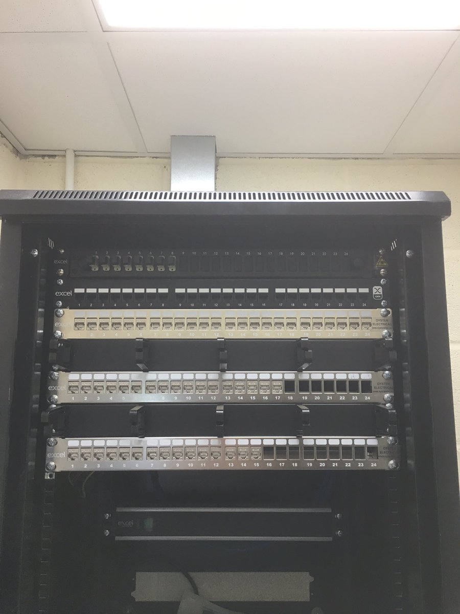 OysterElec's tweet photo. OM4 Fibre, Cat6a data installation by Oyster Electrical at Priory School, Worle https://t.co/DciEAQXGz7