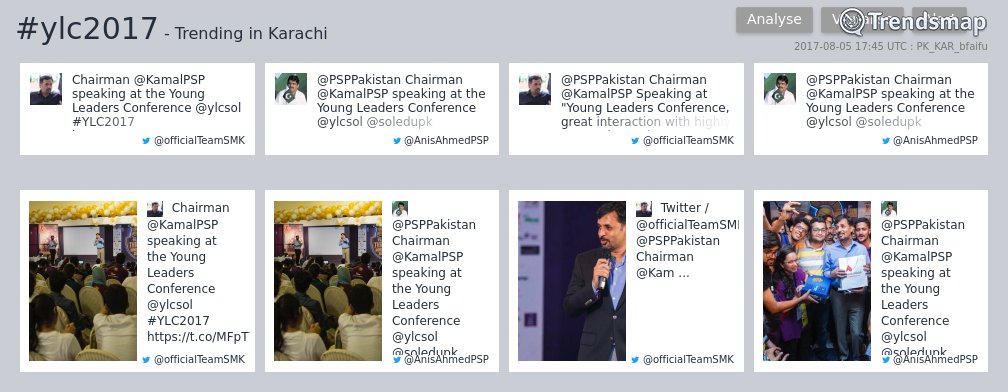 TrendsKarachi's tweet photo. #ylc2017 is now trending in #Karachi
https://t.co/4vV2FxEDaw https://t.co/X0WgHIzwcP