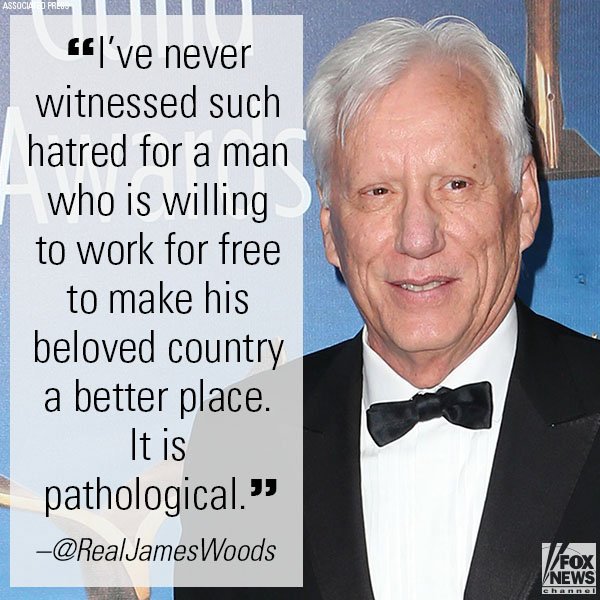 Yesterday, in a tweet retweeted by Pres. <a href="/realDonaldTrump/">Donald J. Trump</a>, James Woods talked about the hatred many exhibit towards the President.