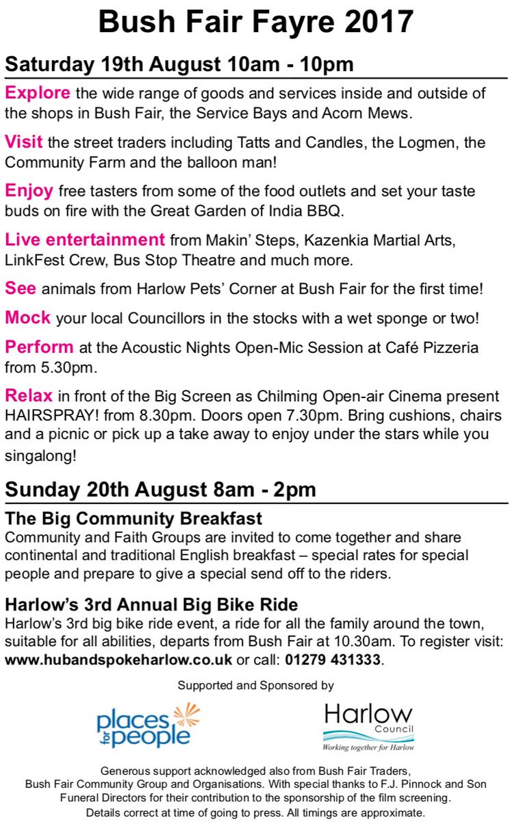 bush_fair's tweet photo. Two weeks until Harlow's Bush Fair Fayre with @MakinSteps @kazenkai @LinkFestHarlow @busstoptheatre_ @ChilmingChums &amp; much, much, more! https://t.co/e01AB0HSrh