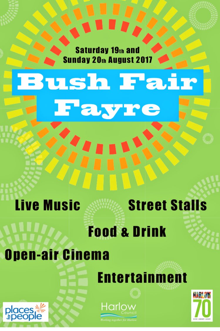 bush_fair's tweet photo. Two weeks until Harlow's Bush Fair Fayre with @MakinSteps @kazenkai @LinkFestHarlow @busstoptheatre_ @ChilmingChums &amp; much, much, more! https://t.co/e01AB0HSrh