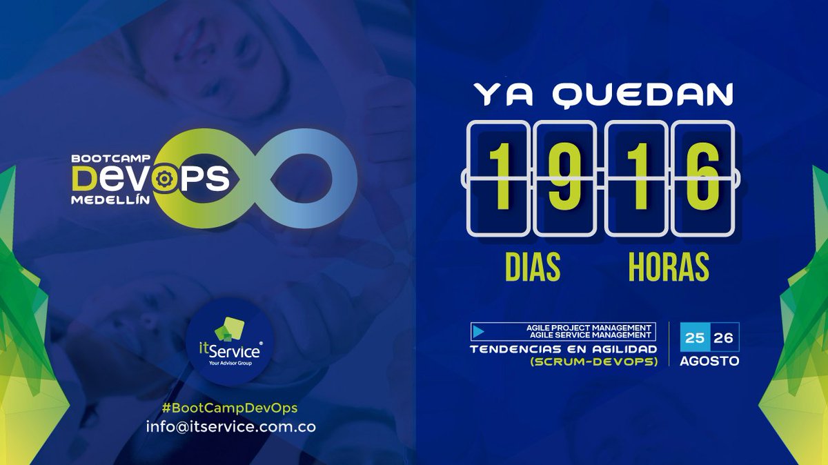 IT_Service_Co's tweet photo. En 19 días entenderás la cultura #DevOps y la metodología #Scrum en el #BootCamp de Medellín #BootCampDevOps https://t.co/s9ZLCDhwmi https://t.co/N35a4MDcgX