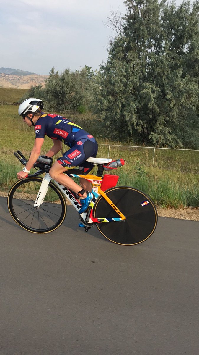 #IM703Boulder Jeanni @JeanniSeymour  working hard early into the bike.