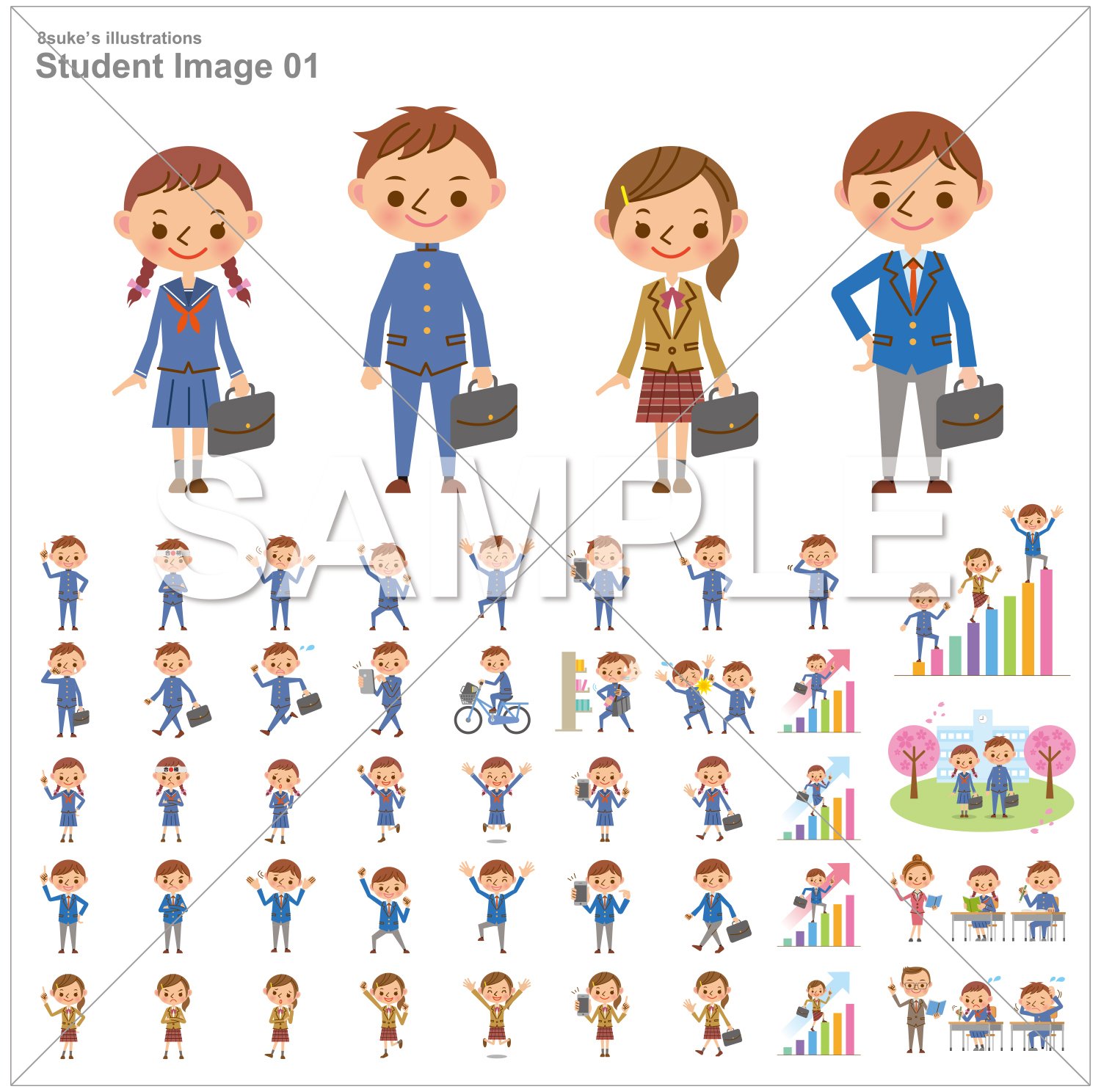 Twitter 上的 8suke 8sukeの人物イラスト屋では 中学生 高校生男女4キャラクターの表情やポーズを描いたシンプル かわいいイラスト48点を お得なセットでダウンロード販売しています T Co Qst6ezopdj T Co Ctp6mxbwni Twitter