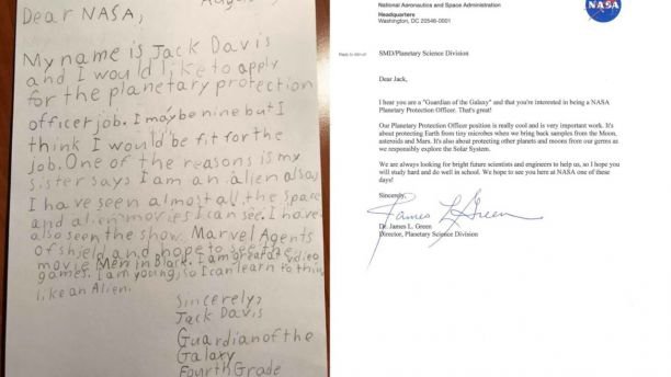 9-year-old applies for alien-fighting job, NASA responds fxn.ws/2ue2qDj