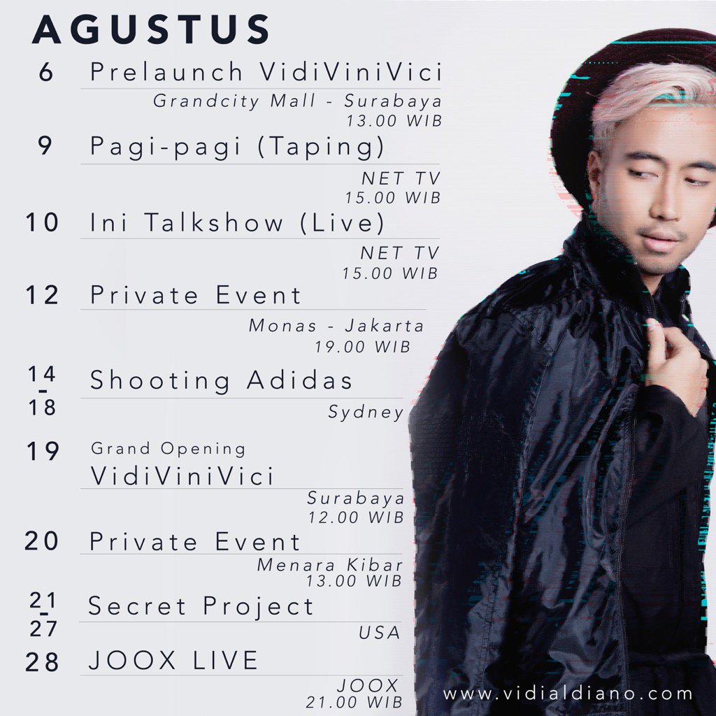 vidialdiano's tweet photo. Update jadwal bulan Agustus #infoVidies https://t.co/OQMgmblGfA
