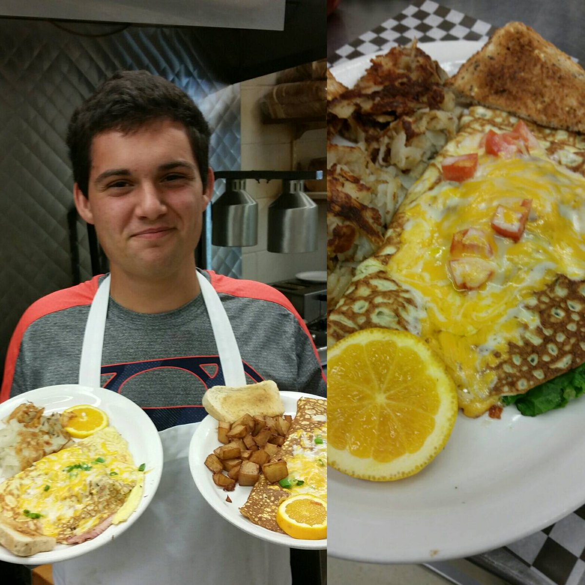 #chefjacob will be making your Mexican and Greek omelette's today! Being part Mexican makes him a pro! #OhBaYo