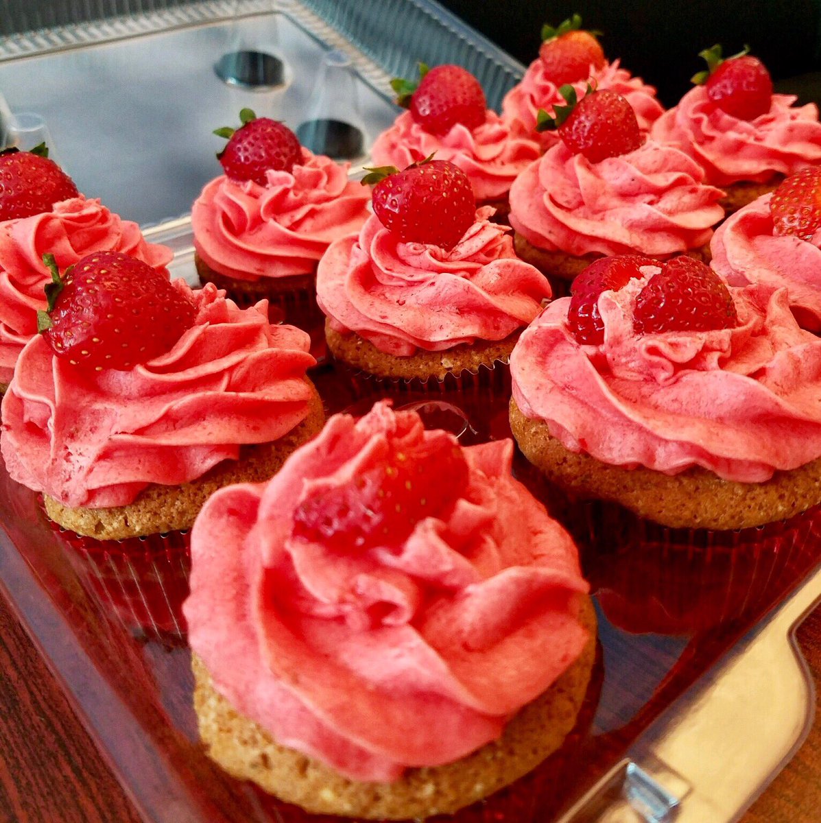 Introducing our new Yum-Yum and Strawberry cupcakes, made with real strawberries! Come and try it out! #CLE
