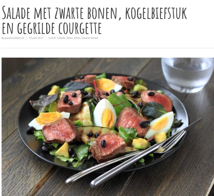 Een heerlijke salade voor de lunch. We vonden een recept op peulvruchten.nl bit.ly/2eR8DhE #blijeboon