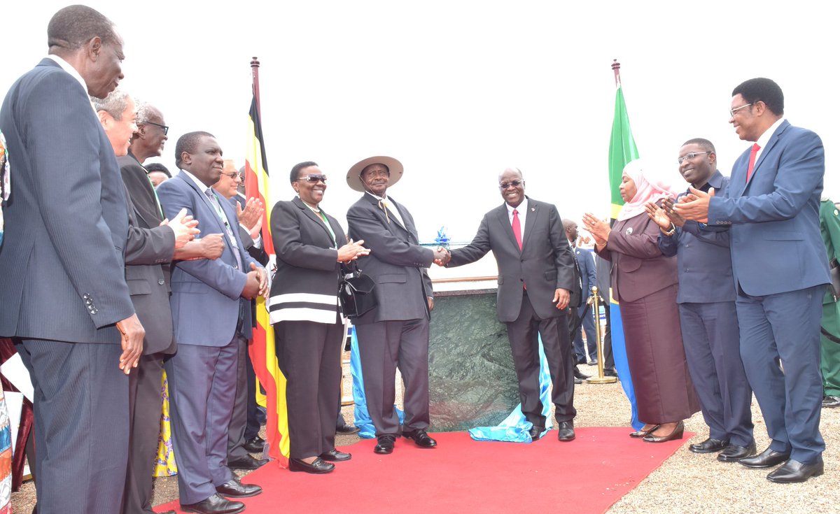 With H.E. John Magufuli, we laid a foundation stone to mark the start of construction of the crude oil pipeline from Hoima to Tanga.