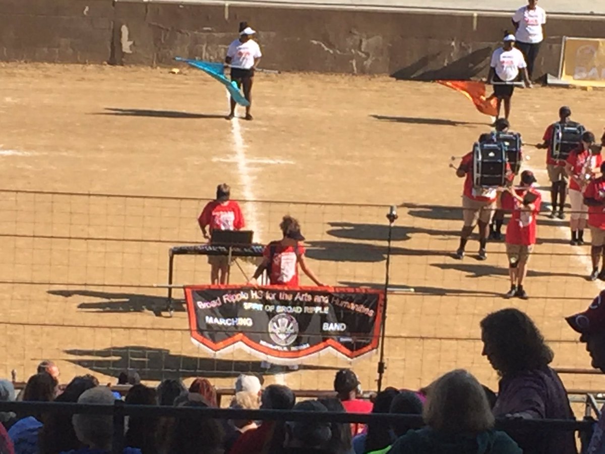 BroadRippleMHS's tweet photo. The Spirit of Broad Ripple Marching Band, Fire and Finesse, and Color Guard -  Band Day at the State Fair! So proud! @IPSSchools https://t.co/vP39gsGBwp