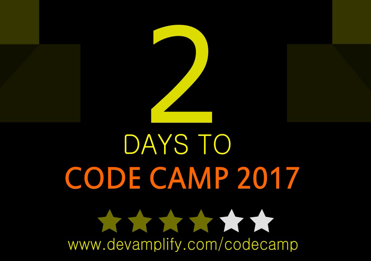 devamplify's tweet photo. Its two days to #CodeCamp2017 and we at the @devamplify family are excited to host you. Looking forward to a nice time. #papdit https://t.co/E1Lj44dF8K