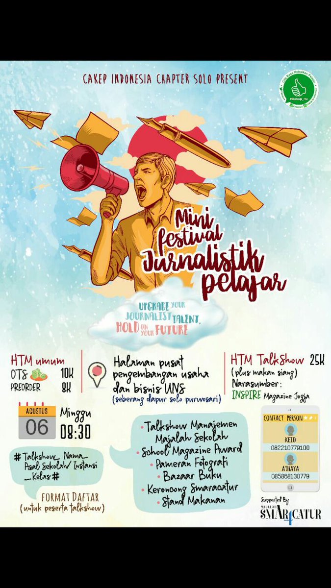 Besok pagi banget!!! Kuy, yang di Solo dan sekitarnya dateng... Kalau mau ketemuan sama #Inspirates juga boleh lho... 😍 <a href="/CakeperSolo/">CAKEP Solo</a>