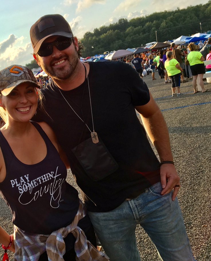 JeanBlueShirtCo's tweet photo. Ya don't have to tell @natehosie twice to "Play Somethin' Country"!!!  So much fun celebrating his new album !  💛🎶🦌
#deerassicclassic https://t.co/w7YIL2KPrF