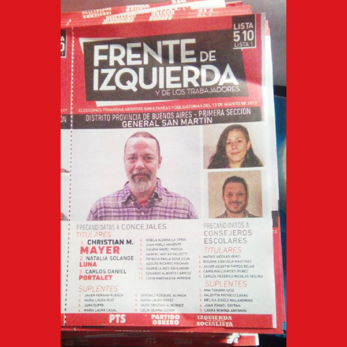 PTSSanMartin's tweet photo. Ahora! Estamos en la peatonal. Veni a buscar tu boleta! Sumate a fiscalizar para el @Fte_Izquierda ! @SolLunaRoja al concejo! https://t.co/HIIIoCK8iA