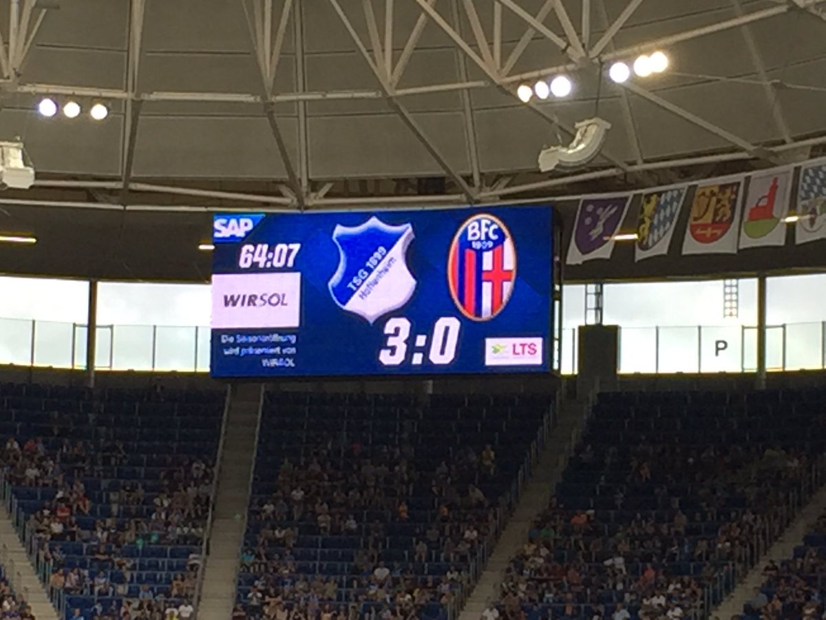 fernandopelle's tweet photo. #HoffenheimBologna terzo gol dei tedeschi. Usciti Destro, Masina, Di Francesco, dentro Petkovic, Krejci ed Helander. Bfc col 3-5-1 https://t.co/OY5ySmi4Jy