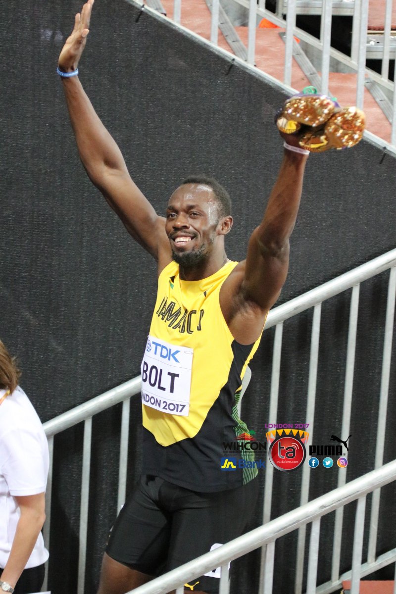Trackalerts.com (@trackalerts) on Twitter photo <a href="/usainbolt/">Usain St. Leo Bolt</a> ready to take down the world #London2017 coverage by <a href="/PUMARunning/">PUMA Running</a> @JamaicaNational and <a href="/WestIndiesHC/">West Indies Home Contractors Limited</a> <a href="/usainbolt/">Usain St. Leo Bolt</a> ready to take down the world #London2017 coverage by <a href="/PUMARunning/">PUMA Running</a> @JamaicaNational and <a href="/WestIndiesHC/">West Indies Home Contractors Limited</a>