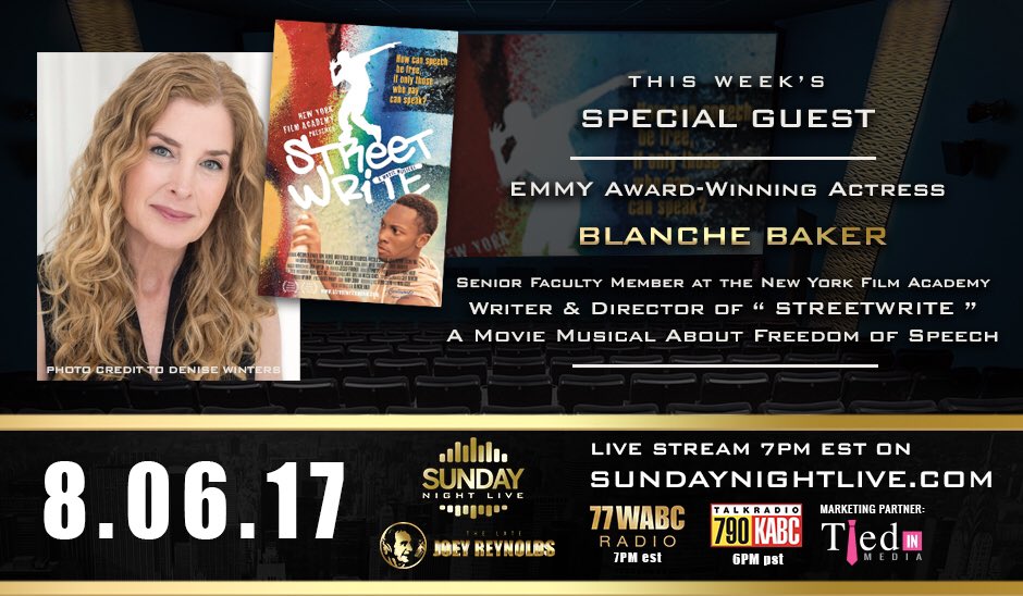 SundayNightLR's tweet photo. Tomorrow on Sunday Night Live with The Late Joey Reynolds, hear from EMMY Award-Winning Actress Blanche Baker..instagram.com/p/BXapLBNAA-A/ https://t.co/ilpJj3ksMS