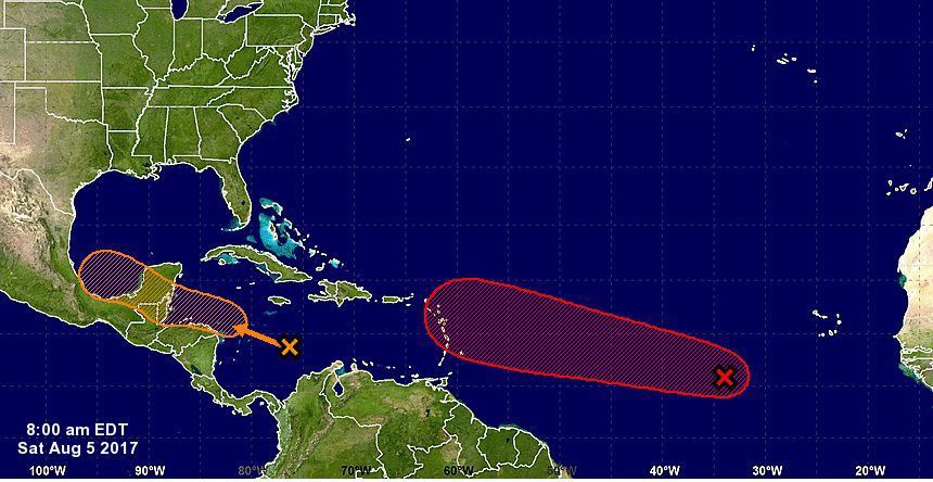 theadvocatebr's tweet photo. Two disturbances in Atlantic could become tropical systems in coming weeks, forecasters say https://t.co/4MVHc4AnRI https://t.co/ufcsEaPaC7