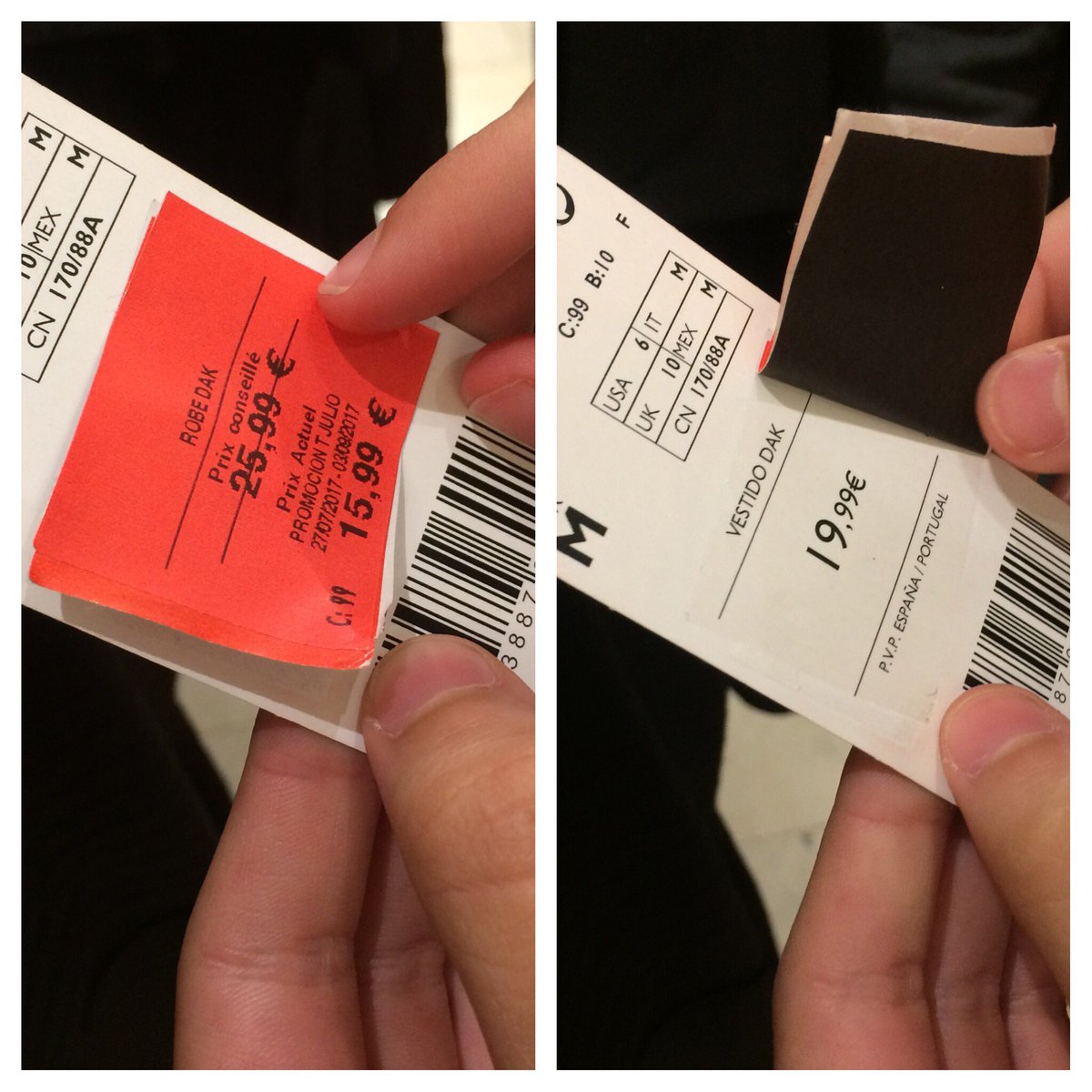 Soularue3's tweet photo. Un scandal de tromperie délibérée en période de soldes à @Mango 😡 it's a shame #60millionsdeconsommateurs 😱 https://t.co/UvrOkAymDz