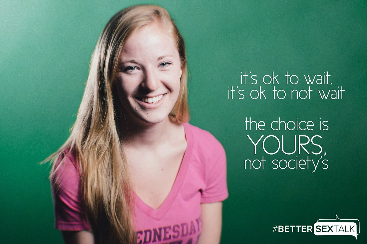 BetterSexTalk's tweet photo. "It's okay to wait. It's okay to not wait. The choice is yours, not society's." #BetterSexTalk with @Brockport #sexed https://t.co/gpUAqUfWaW