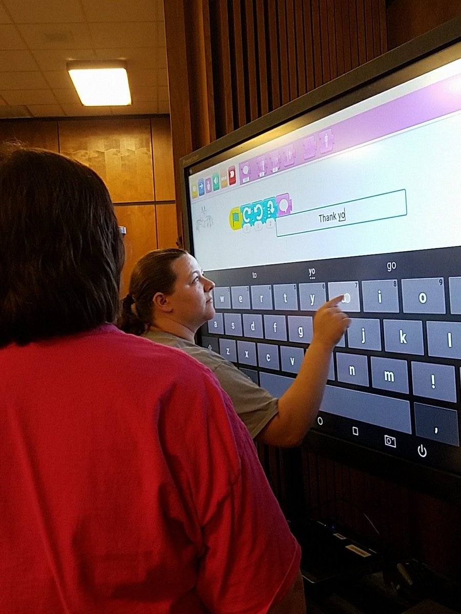 CPSB_TTC's tweet photo. Teachers are enjoying the @scratch jr. #STEM station with the awesome team from #axiedu! @CPSBschools are always eager to learn! https://t.co/651JqE7EX6