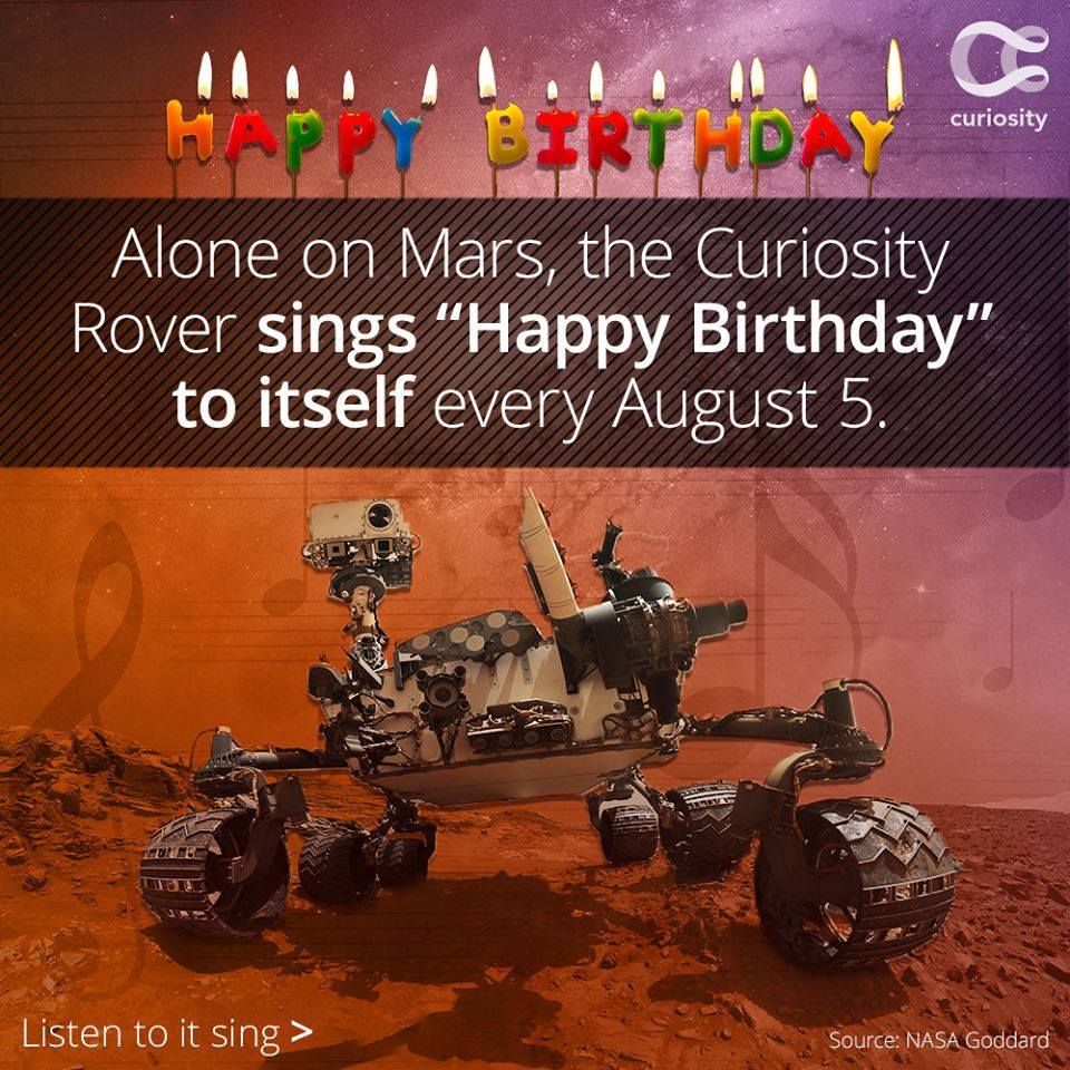 Startalk On Twitter Nasa S Curiosity Mars Rover Sings Happy Birthday To Itself Every August 5 Https T Co 4s7xlq4na3 Listen Https T Co Eznedvtwfg Https T Co 8gvosym6qv