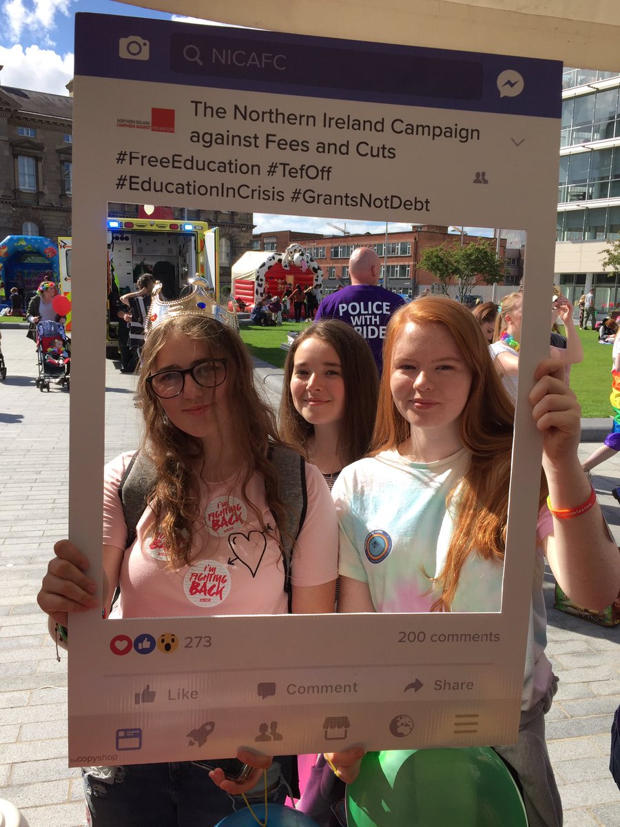 NICAFC16's tweet photo. Brilliant Belfast Pride ;) thanks to everyone who came to our stall, signed up to the campaign and to @CommunityUnion for their support. https://t.co/b1aT2rI1mC