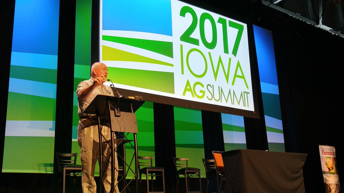 GeigerReports's tweet photo. He's up! @SecretarySonny talking at the #iowaagsummit. He started off praising Iowa's Senators and Ambassador to China @TerryBranstad https://t.co/QB0fziT04r