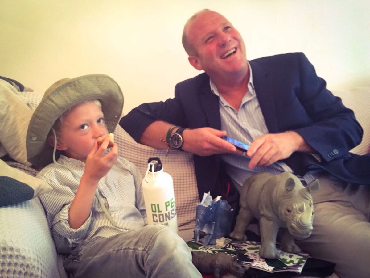 OlPejeta's tweet photo. Our CEO Richard Vigne made a special visit to meet up with Frankie - the 6 year old behind @rhinos_up. Good times #rhinosUp https://t.co/vsJ0N4deof