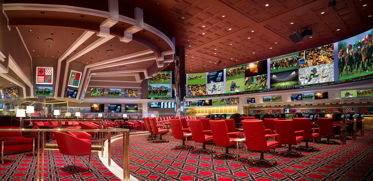 It's official. The newly redesigned Race &amp; Sports Book is open for business with an expansive high definition LED video wall.

#Vegas #Wynn