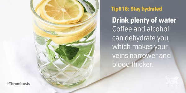 LEOPharmaCA's tweet photo. Drink water instead of coffee or alcohol to stay well-hydrated. #Thrombosis #ClotsMatter https://t.co/XVrxCybV47