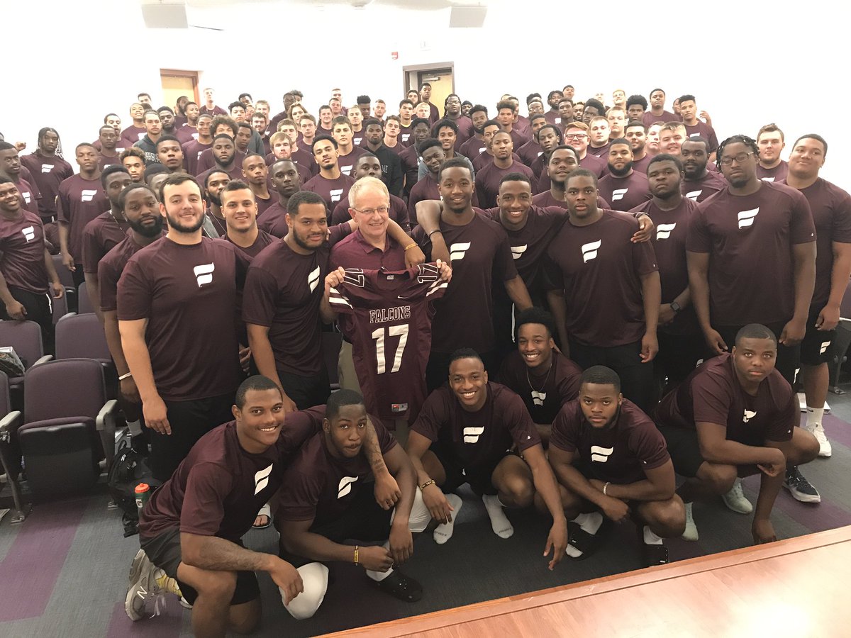 FalconPresJones's tweet photo. I don't think anyone's more excited for the first @FairmontStateFB game than I am ... well, maybe these guys. #GoFalcons https://t.co/xe9u0Y2LSf