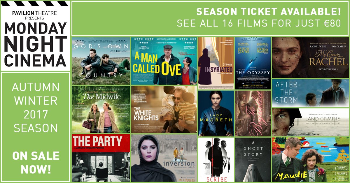 PavilionTheatre's tweet image. Get ahead of the curve &amp;amp; sort your cinema for Autumn/Winter now!

#MondayNightCinema Season Tickets | 16 films: €80

bit.ly/MNCSeasonTix
