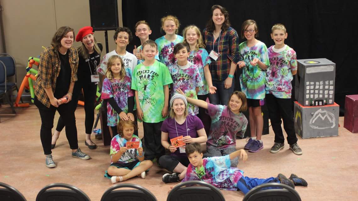 TWclowns's tweet photo. Hanging with the kids from Spiders From Mars! 1:00 PM at the Alexandra Centre. And we're up tonight at 7:30 PM! https://t.co/xcUGOmO5Rn