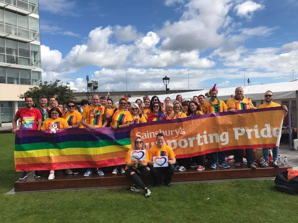 Nuala_Bmena's tweet photo. Great collection of Sainsburys and Argos staff @belfastpride #sainsburysballymena #belfastpride2017 #Diversity #Equality https://t.co/YauPHUF1FZ