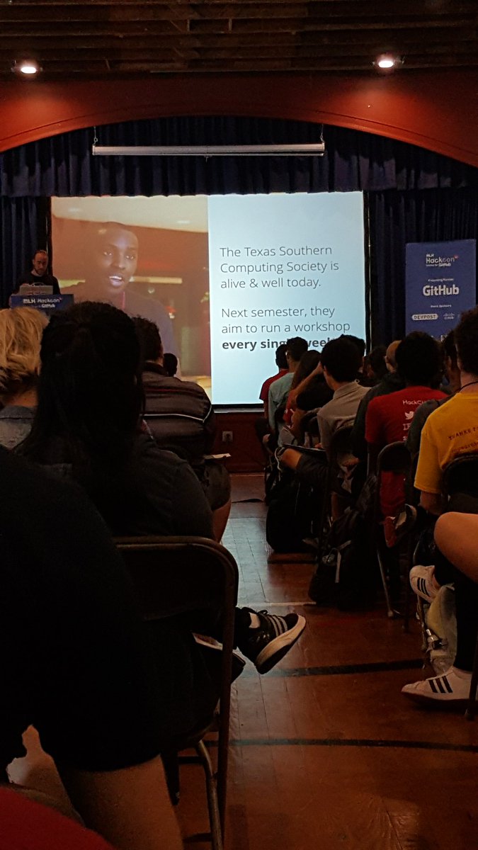 HACK_Houston's tweet photo. Our #HackHouston story was featured at #HackCon We're honored & fired up for 2018! Thanks @MLHacks @github @RokuPlayer #MLHHackcon https://t.co/e7Jsl27Pn9