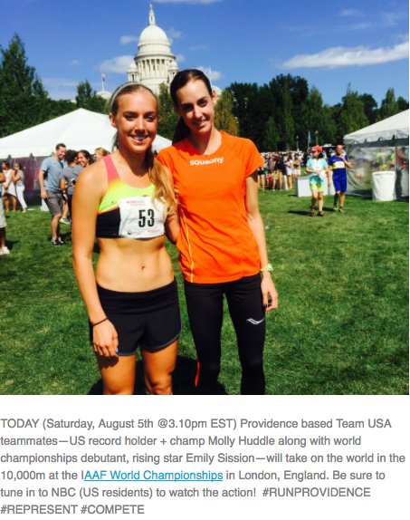 RunwithRo's tweet image. Let's go Molly + Emily!! #IAAFWorldChamps