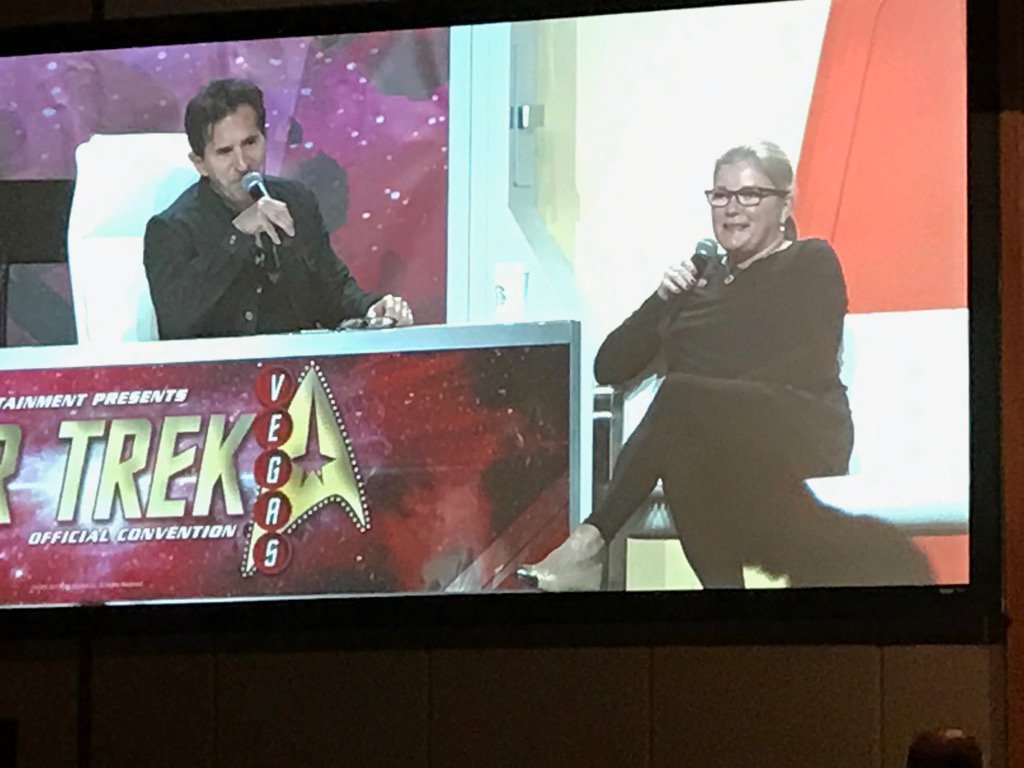 LoboDancer's tweet photo. I love #KatieMulgrew! My favorite captain! #STLV2017 https://t.co/VhGNNKoZqT