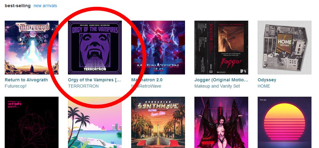 Whoa people! You've made us the 2nd Best Selling album in #Synthwave on Bandcamp! Thank You! <a href="/Bandcamp/">bandcamp</a>